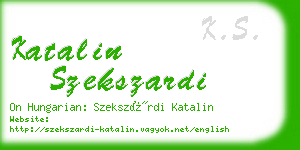 katalin szekszardi business card